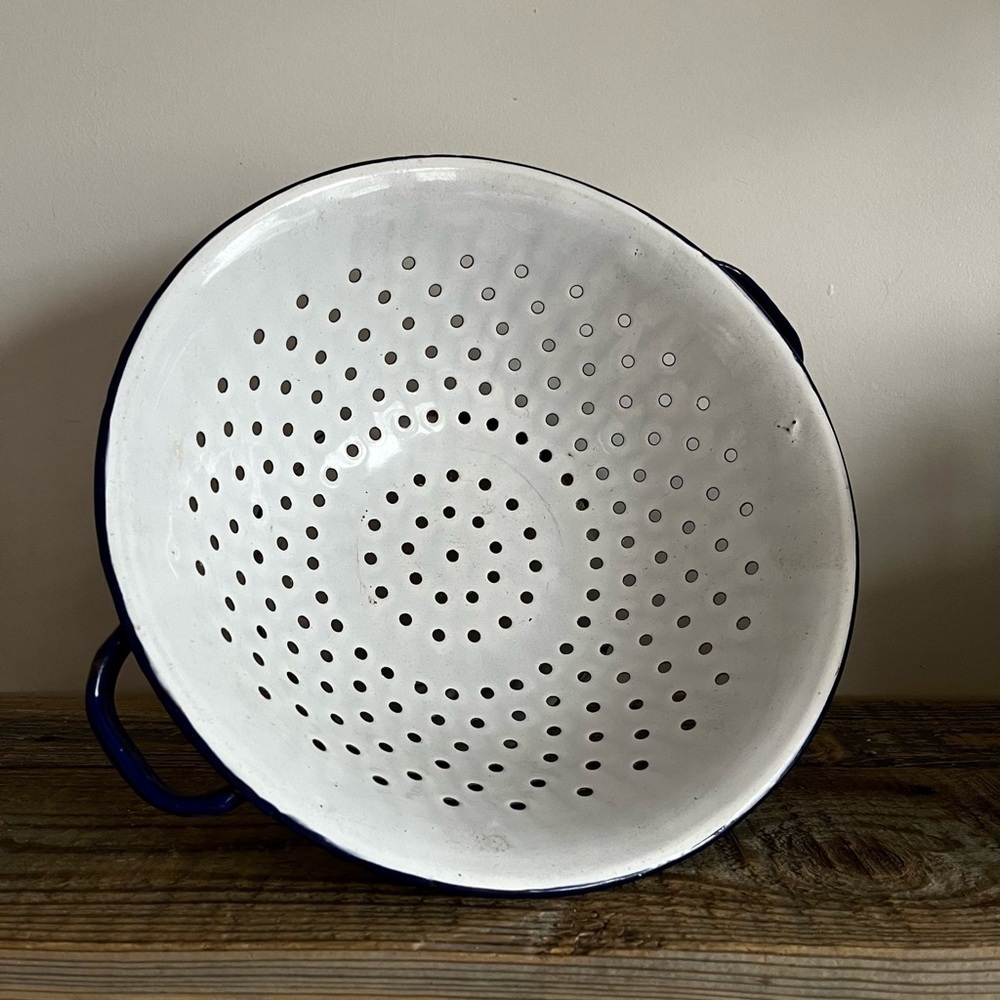 Enamelware colander antique - Picture 2 of 8
